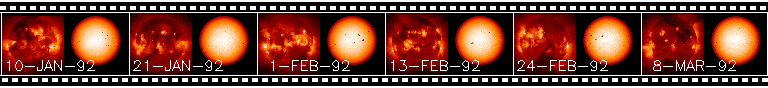 Film Loop of Sun Rotating in
Visible Light and X Rays